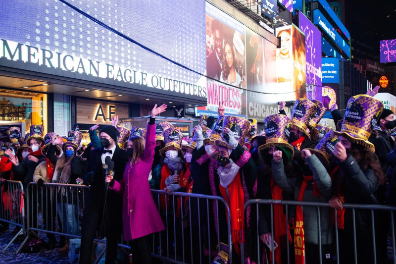 NYC: Times Square New Years Eve 2022, New York City, United States - 01 Jan 2022