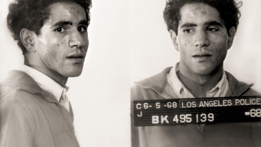 1968 , 5 june , Los Angeles , USA : The Palestinian born Jordanian citizen SIRHAN SIRHAN ( Sirhan Bishara Sirhan , born in 1944 ), Los Angeles Police Department mug shot, the killer who murdered the Senator ROBERT KENNEDY the day June 5, 1968 . Unknown ph