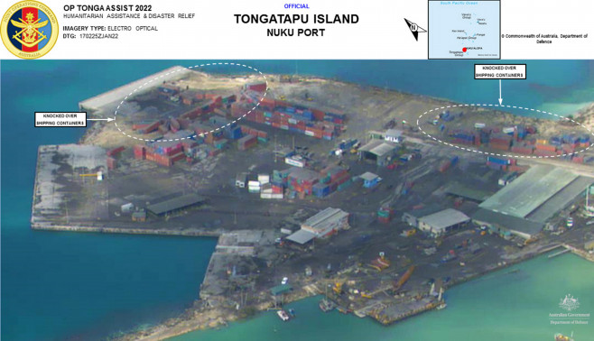 Aerial Views of the Damage Caused by Underwater Volcanic Eruption in Tonga