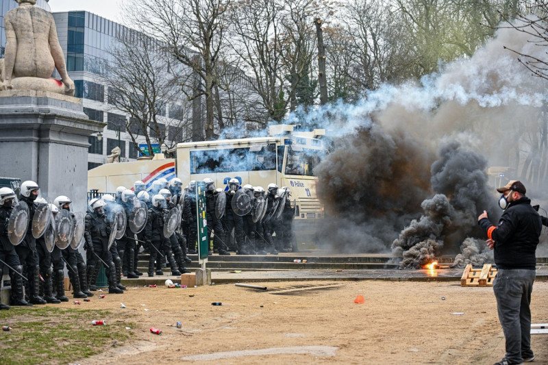 Demonstration European Freedom, Brussels, Belgium - 23 Jan 2022