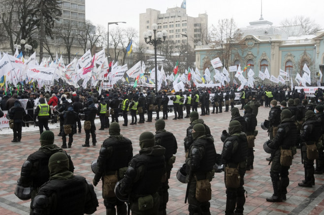 Ukrainian Individual Entrepreneurs Protest In Kyiv, Ukraine - 25 Jan 2022