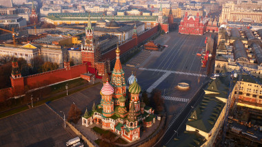 Aerial views taken using a drone of Moscow, Russia - Nov 2014