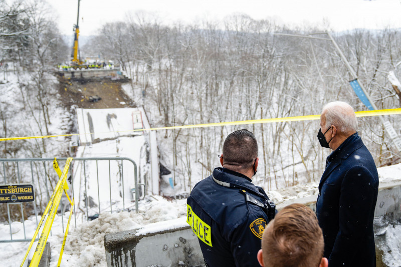 President Biden Visits Pittsburgh Bridge Collapse