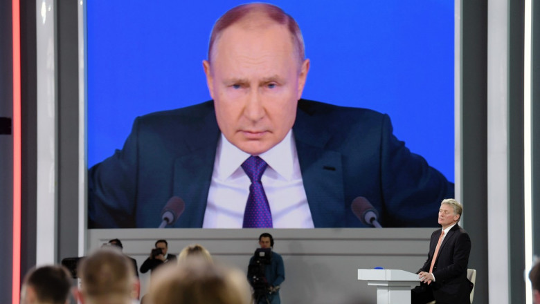 The big annual press conference of Russian President Vladimir Putin at the Manezh Central Exhibition Hall.