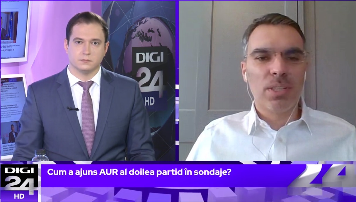 Șeful INSCOP, Remus Ștefureac, la Interviurile Digi24.ro: Eșecul actualei Coaliții, marele risc pentru creșterea AUR