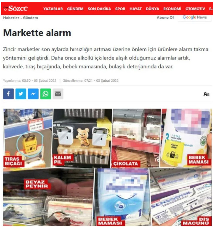 Supermarketurile din Turcia au montat sisteme antifurt la cafea, ciocolată sau brânzeturi