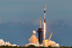 A Falcon 9 rocket launches from LC-39A at Cape Canaveral Space Force Station, Fla., Feb. 3, 2022. The Starlink 4-7 mission carried 49 satellites into orbit. (U.S. Space Force photo by Joshua Conti)