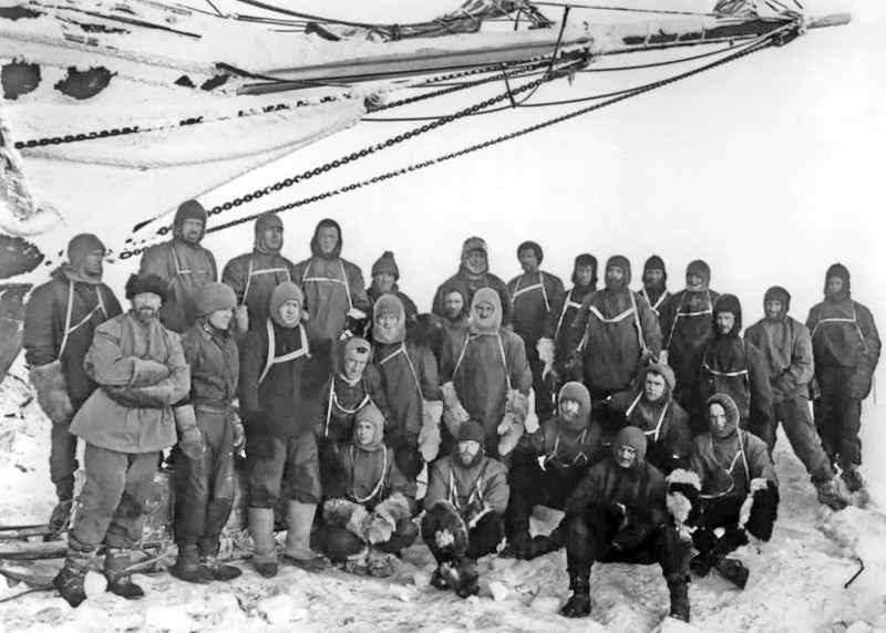 THE ENDURANCE crew during Robert Shackleton's Imperial Trans-Antarctic Expedition in 1916. Photo: Frank Hurley