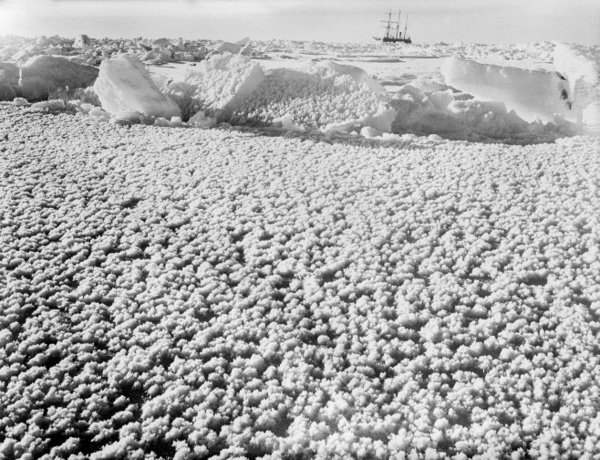 Ernest Shackleton's ship Endurance stuck in the Antarctic pack ice in the Weddell Sea during his epic expedition in 1912
