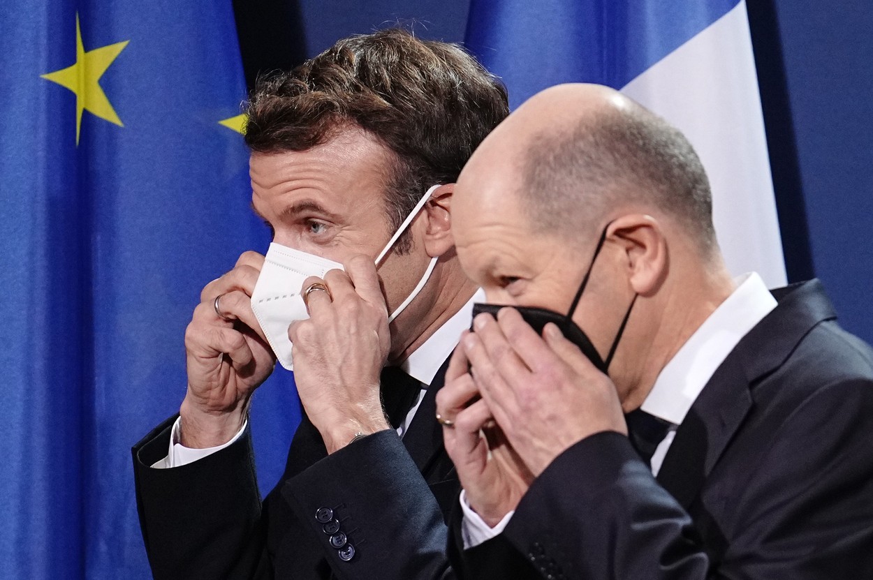 Emmanuel Macron se întâlnește azi cu Vladimir Putin. Cancelarul Olaf Scholz merge în prima vizită în SUA, apoi este așteptat la Moscova