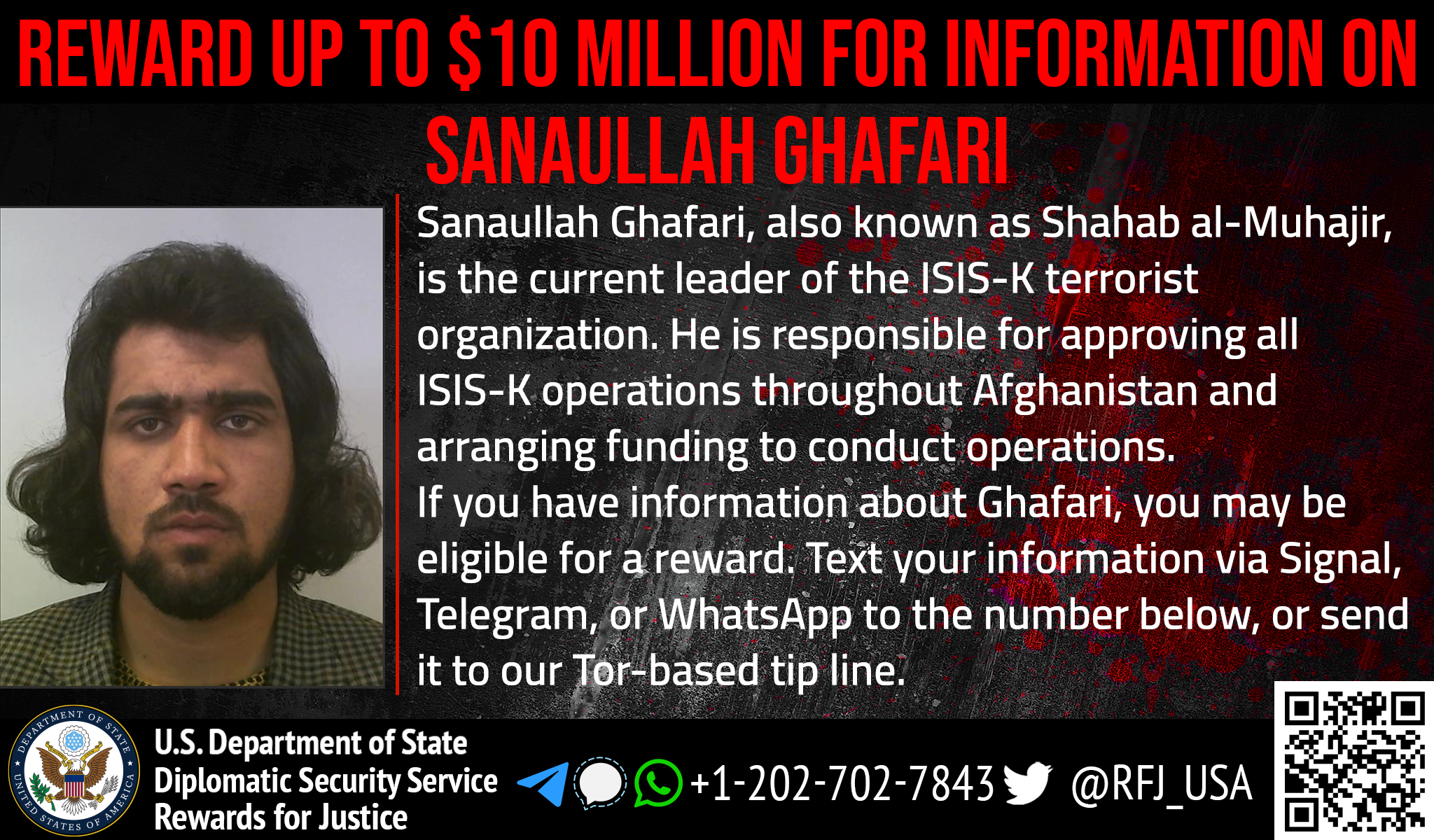 SUA oferă 10 milioane de dolari recompensă pentru prinderea șefului rețelei teroriste ISIS-K din Afganistan
