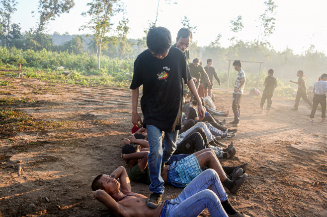 Armed resistance People Defence force from the 101 Company in Kayin State, Myanmar - 25 Dec 2021