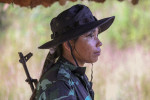 Armed resistance People Defence force from the 101 Company in Kayin State, Myanmar - 25 Dec 2021