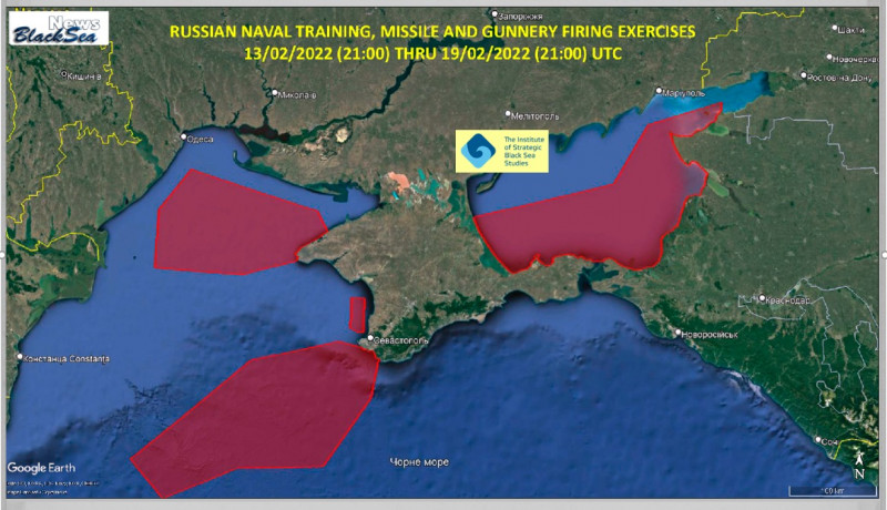 Rusia va bloca transportul maritim în trei zone extinse din Marea Neagră și Azov pentru desfășurarea de noi exerciții militare