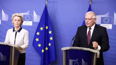 Preşedinta Comisiei Europene, Ursula von der Leyen și șeful diplomaţiei UE, Josep Borrell