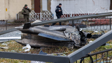 Scenă din capitala Ucraine, Kiev, după ce Rusia a lansat invazia.