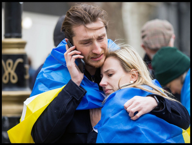 Ukrainians Protest Russian Invasion
