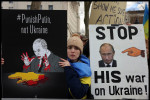 Ukrainians Protest Russian Invasion