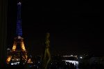 Eiffel Tower Lit Up In The National Colors Of Ukraine, Paris, France - 25 Feb 2022