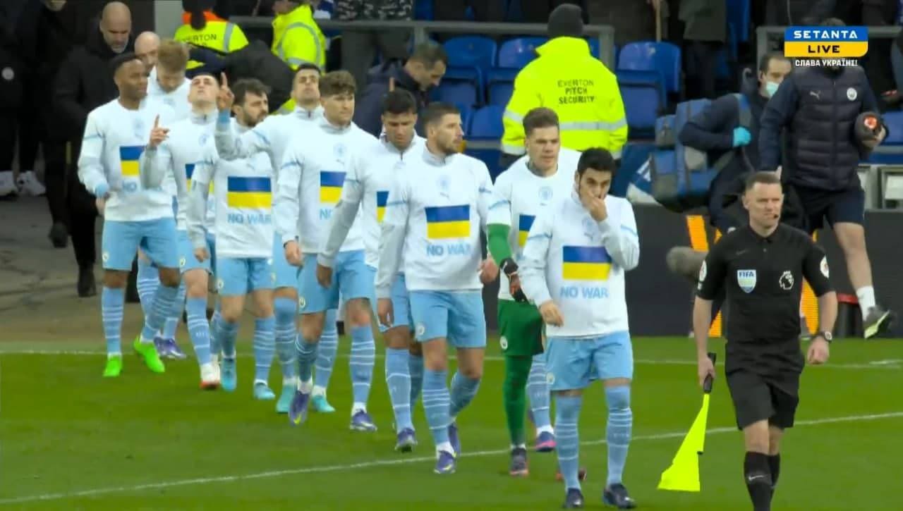 FOTO. Everton și Manchester City, gest solidar cu Ucraina, înaintea meciului din Premier League