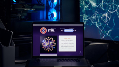 Milan, Italy - January 11, 2022: starlink - STARL website's hp seen on a laptop screen. starlink, STARL coin logo visible. Cryptocurrency, defi, nft c