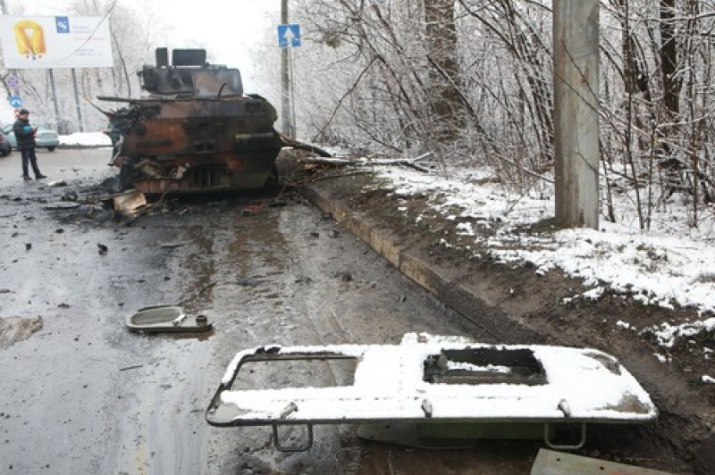 Consequences of hostilities in Kharkiv, Ukraine - 26 Feb 2022