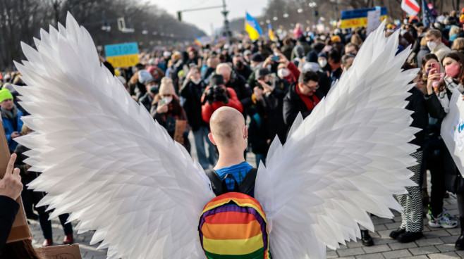 Berlin Holds Large Anti-War Rally As Ukraine Battles Russian Invasion