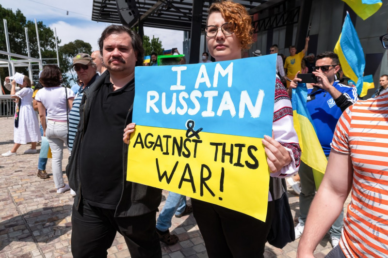 Stop the War in Ukraine Protest, Melbourne, Melbourne, VIC, Australia - 27 Feb 2022