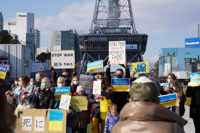 Stand With Ukraine Rally In Japan, Nagoya - 27 Feb 2022