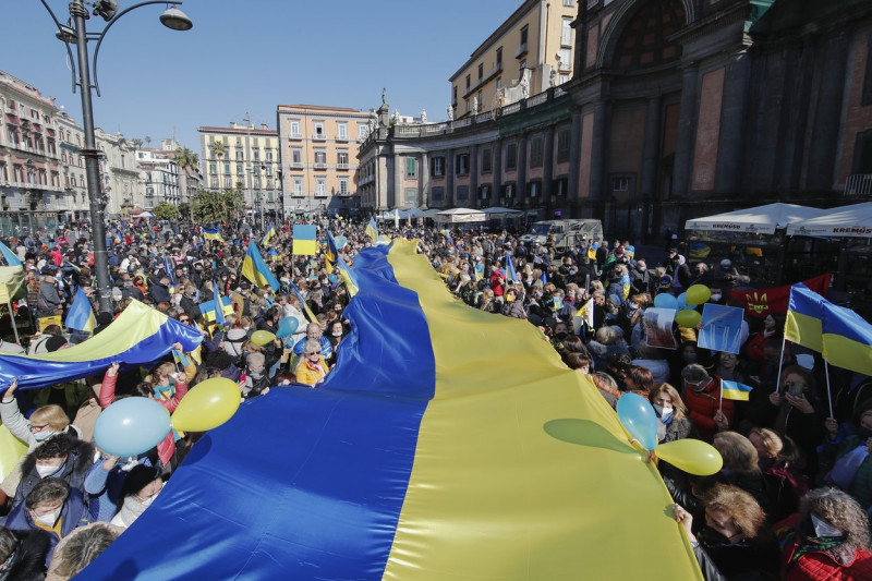 Ukraine war protest, Naples, Italy - 27 Feb 2022