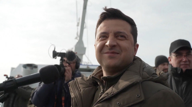 Ukraine President visits Border Patrol in Azov Sea, Ukraine - 17 Feb 2022