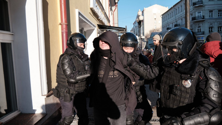 Protestatar arestat la Moscova.