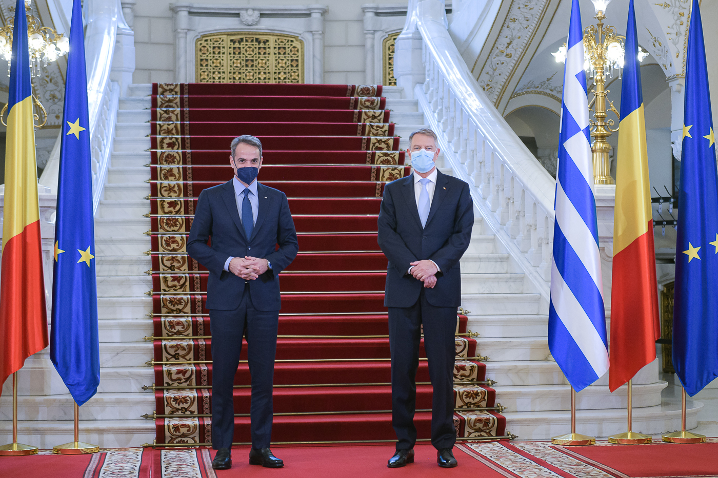 Klaus Iohannis l-a primit pe prim-ministrul grec, Kyriakos Mitsotakis, la Palatul Cotroceni