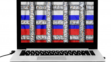 Symbol of the russian law encroaching on the freedom of the Internet in Russia