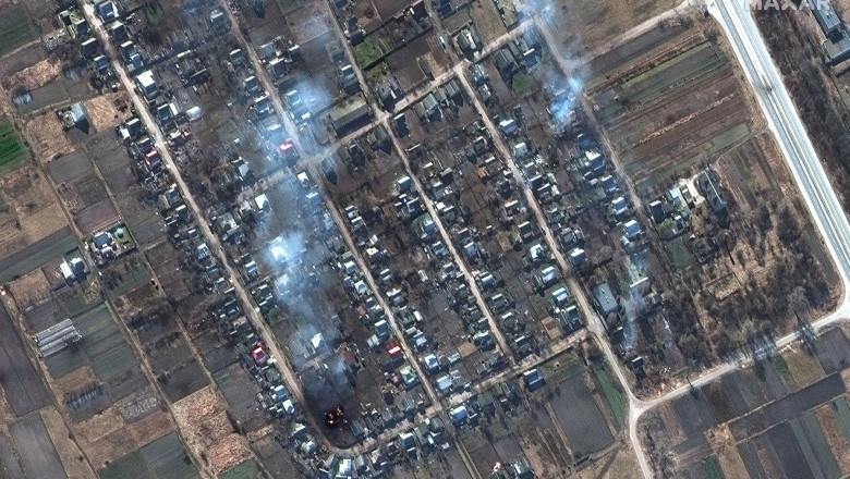 Imagine din satelit cu urmările bombardamentelor din Ucraina
