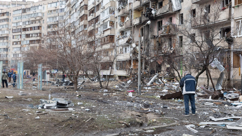 Clădiri distruse în Ucraina