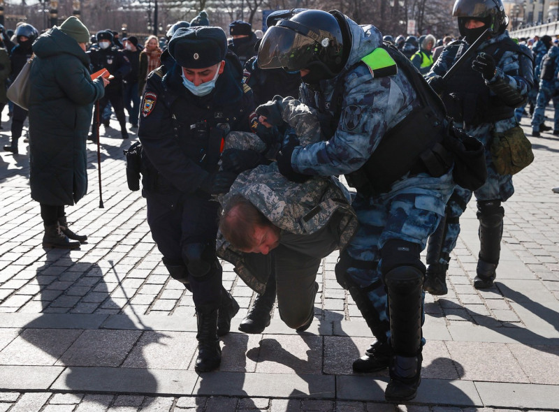 Unsanctioned protest in Moscow against special military operation in Ukraine