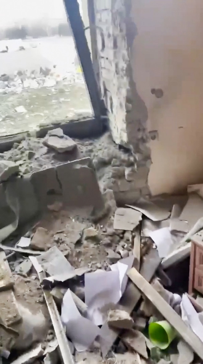 Russian missile airstrike smashes into Kharkiv city council building in Ukraine