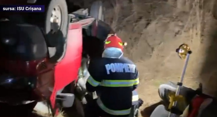 Un microbuz cu refugiați ucraineni s-a răsturnat în județul Bihor