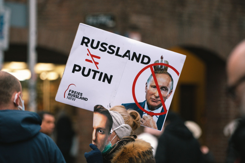 Free Navalny Protest In Duesseldorf, Germany - 22 Jan 2022