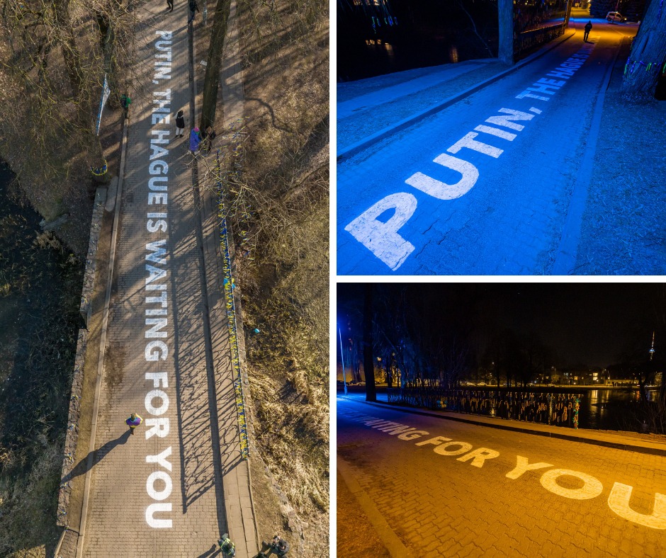 Primarul din Vilnius i-a scris un mesaj lui Putin chiar vizavi de ambasada Rusiei în Lituania: "Haga te așteaptă!"