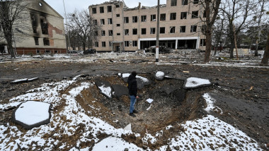 Orașul Brovarî, distrus de bombele rusești