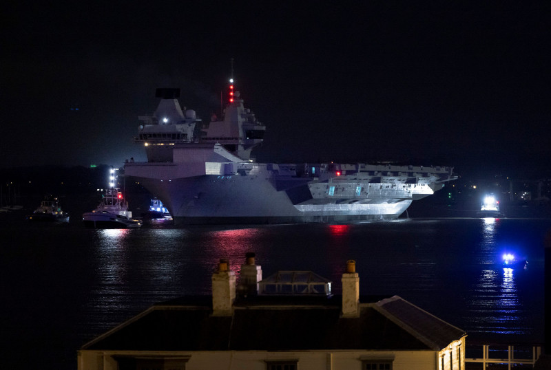HMS Prince of Wales leaves for NATO exercise, Portsmouth, Hampshire, UK - 07 Mar 2022