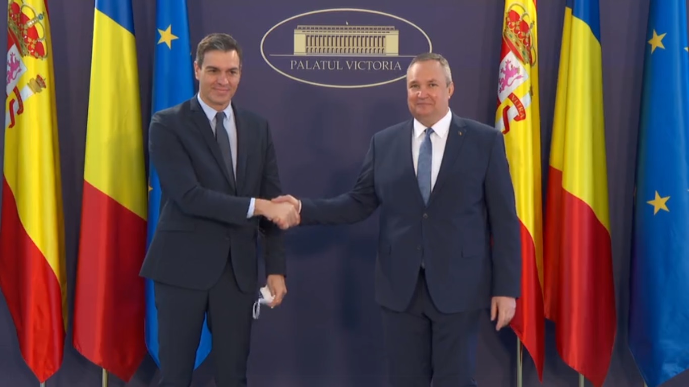 Premierul Spaniei, Pedro Sanchez, a fost primit la Palatul Victoria de Nicolae Ciucă. Acesta s-a întâlnit și cu Marcel Ciolacu