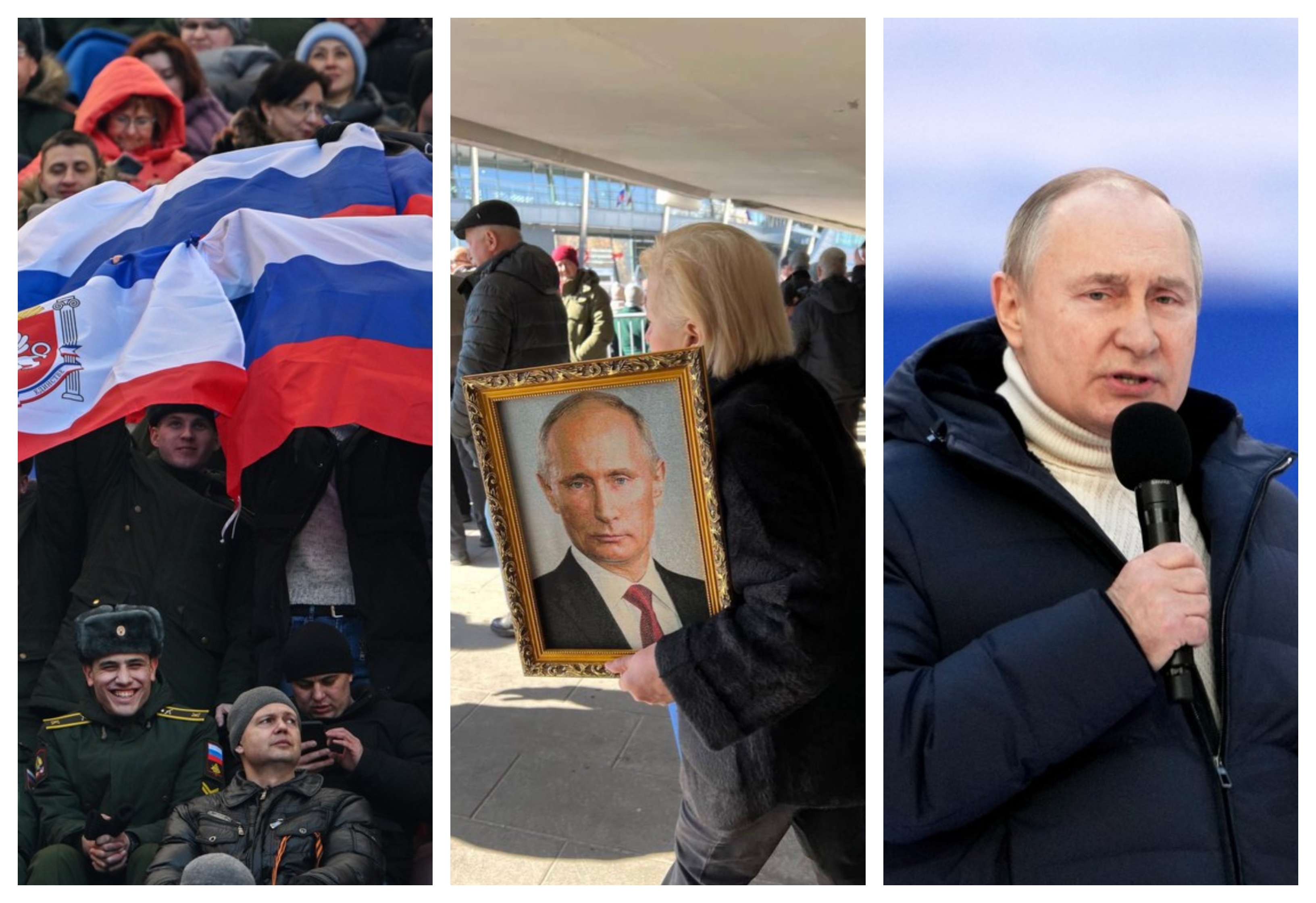 Putin a sărbătorit masacrul din Ucraina cu un miting pro-război. Discursul său a fost întrerupt la televiziuni și înlocuit cu muzică