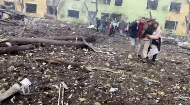Aftermath of airstrike on Maternity Hospital, Mariupol, Ukraine - 09 Mar 2022