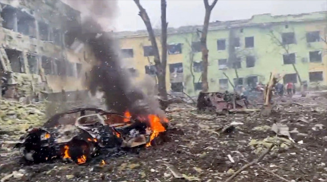 Aftermath of airstrike on Maternity Hospital, Mariupol, Ukraine - 09 Mar 2022