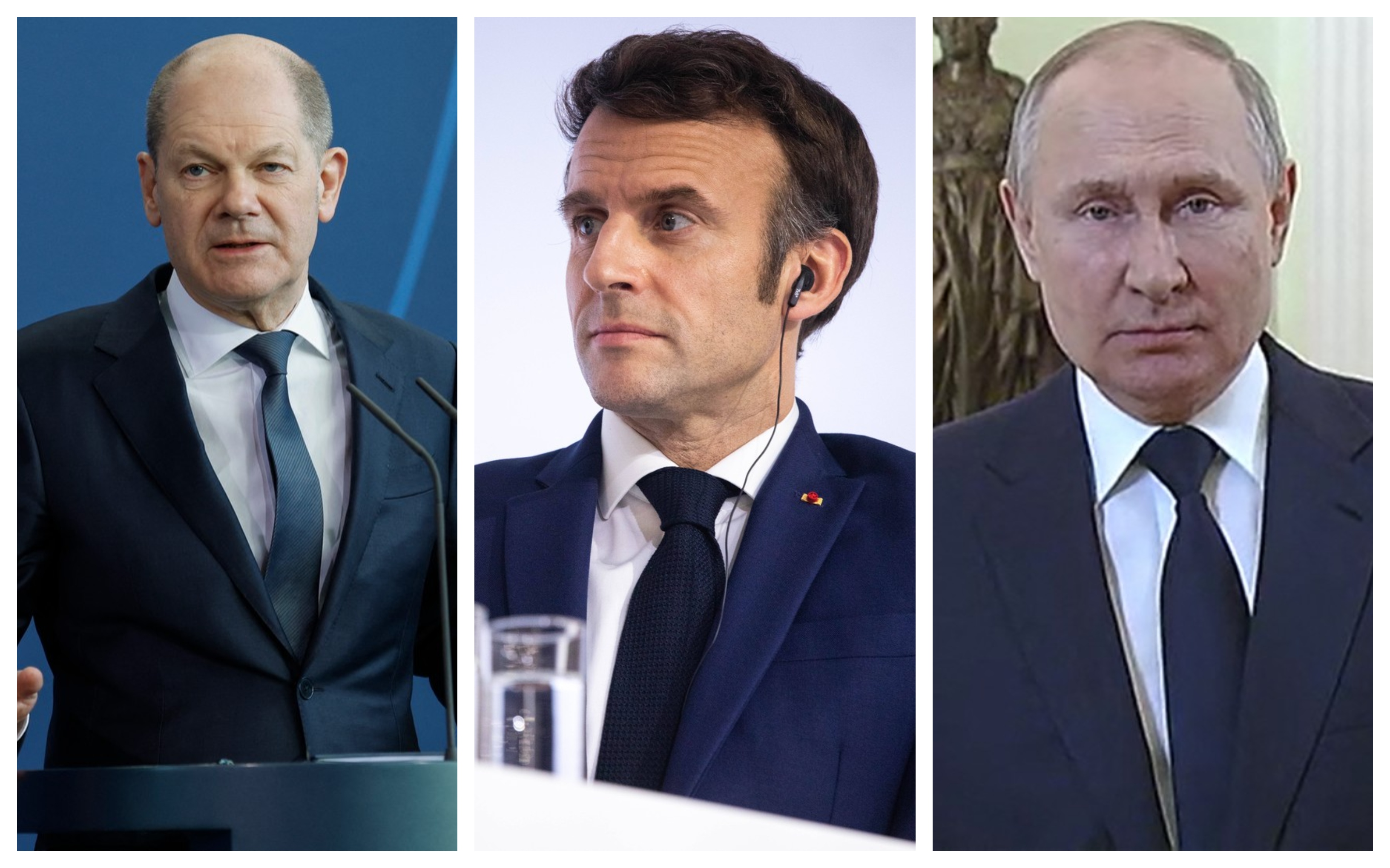 Scholz și Macron au vorbit la telefon cu Putin: „Au insistat că orice soluţie la această criză trebuie să vină prin negocieri”