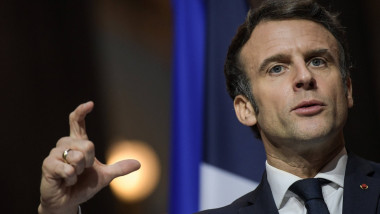 Președintele Franței, Emmanuel Macron, la conferinta de presa de la summitul UE