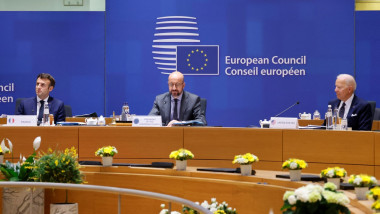 joe biden la consiliul european cu charles michel si emmanuel macron